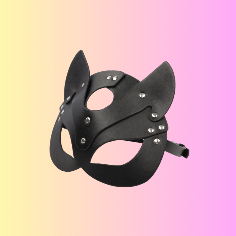 Sexy Leather Mask Cosplay Cat Ear Anime Accessories Women Bdsm Halloween Masquerade Carnival Party Masks Toys For Couples